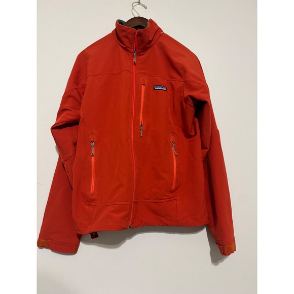 Patagonia Other - Patagonia Adze Softshell Jacket Mens Small Rust Windproof Full Zip Fleece Lined